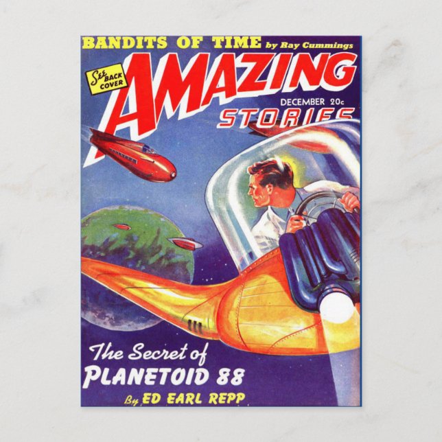 Cartão Postal Vintage Sci Fi art (Frente)