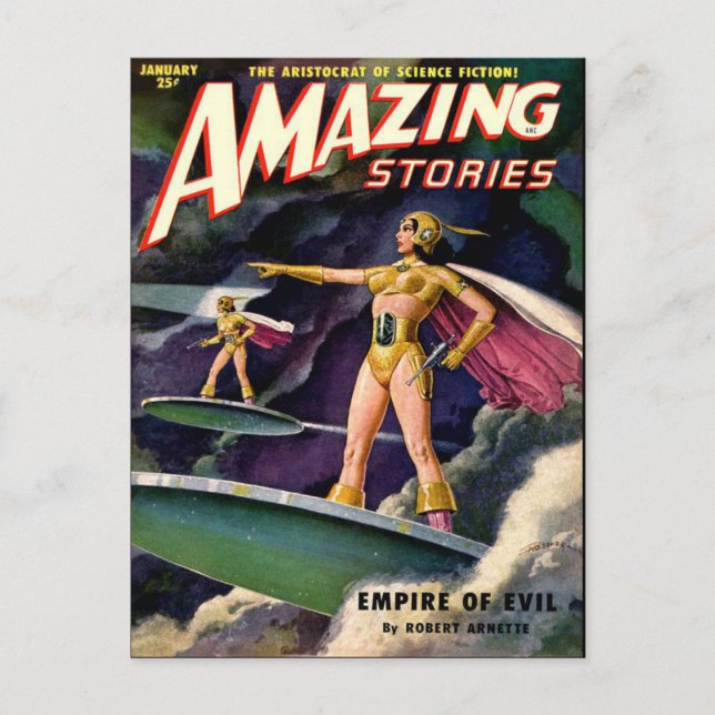 Cartão Postal Vintage Sci Fi art (Frente)