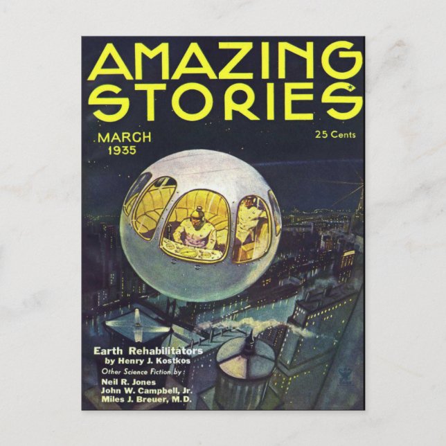 Cartão Postal Vintage Sci Fi — Espaço (Frente)