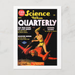 Cartão Postal Vintage Science Fiction Quarterly Viagem<br><div class="desc">Uma ilustração da revista de polpa de safra.</div>