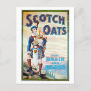 Cartão Postal Vintage Scotch Oats "For Brain and Brawn"