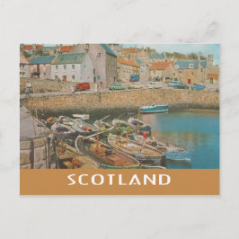 Cartão Postal Vintage Scotland Crail Harbor