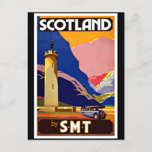 Cartão Postal Vintage Scotland Poster de viagens