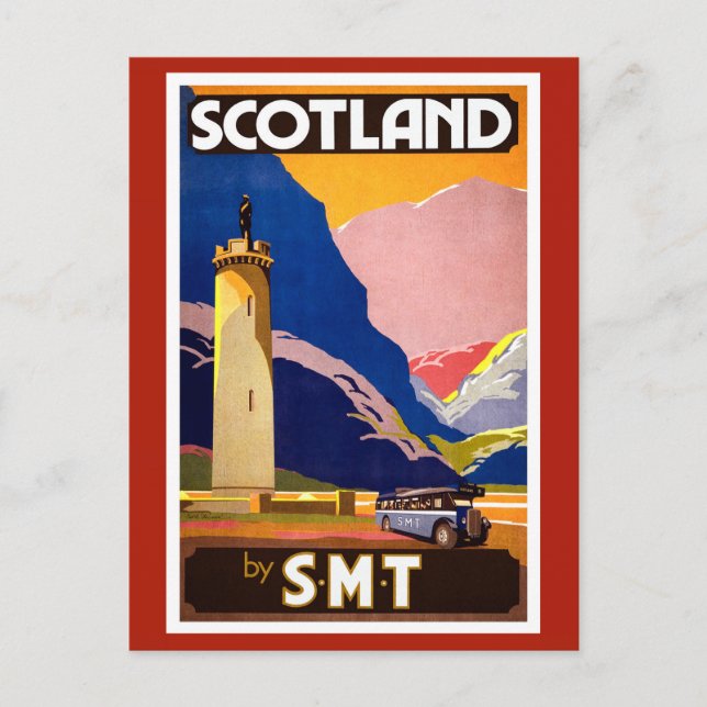 Cartão postal Vintage Scotland Viagem (Frente)