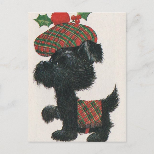 Cartão Postal Vintage Scottie Dog (Frente)