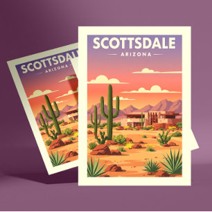 Cartão Postal Vintage Scottsdale Arizona