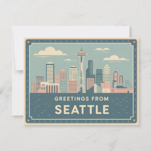 Cartão postal Vintage Seattle Saudações de Seatt