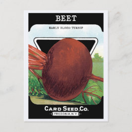 Cartão Postal Vintage Seed Packet Label Art, Beet Vegetables