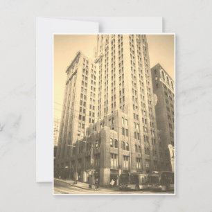 Cartão Postal Vintage Sepia Seattle Tall Brick Building