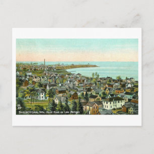 Cartão Postal Vintage Sheboygan, Wisconsin
