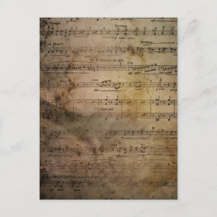 Cartão Postal Vintage Sheet Music