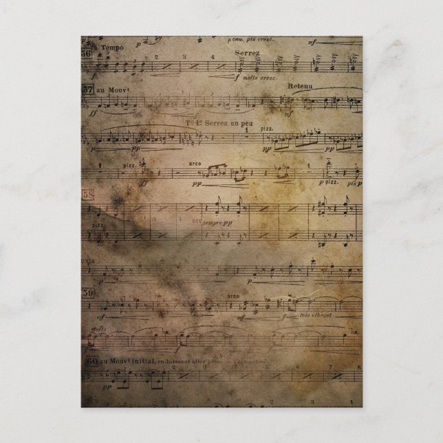 Cartão Postal Vintage Sheet Music (Frente)