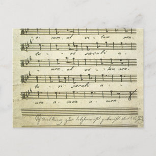 Cartão Postal Vintage Sheet Music, Antiga Musical Score 1810