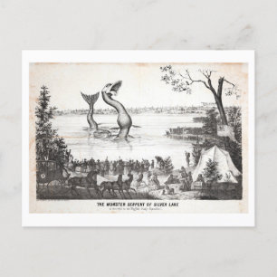 Cartão Postal Vintage Silver Lake Serpent Odddity
