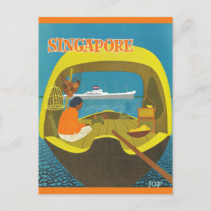 Cartão Postal Vintage Singapore Viagem