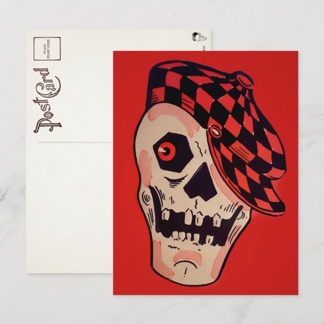 Cartão postal Vintage Skeleton Decortion (Frente/Verso)