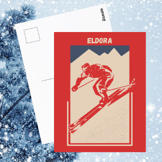 Cartão Postal Vintage Ski Colorado Mountain Resort Eldora