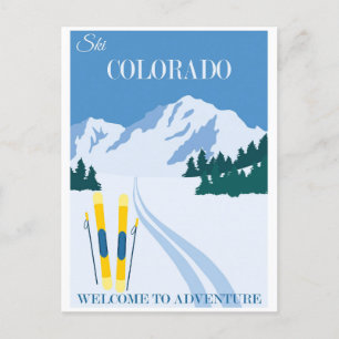 Cartão Postal Vintage Ski Colorado Mounties Viagem