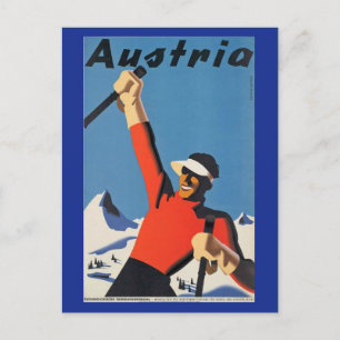 Cartão postal Vintage Skiing na Áustria