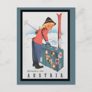 Cartão postal Vintage Skiing na Áustria