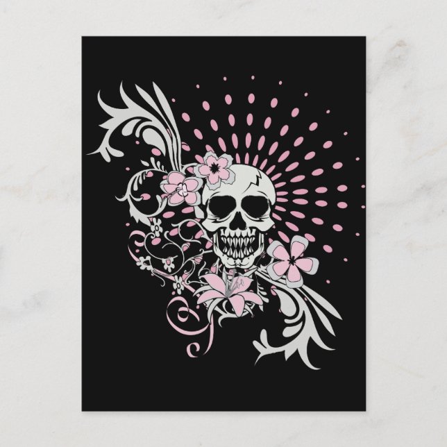 Cartão Postal Vintage Skull (Frente)