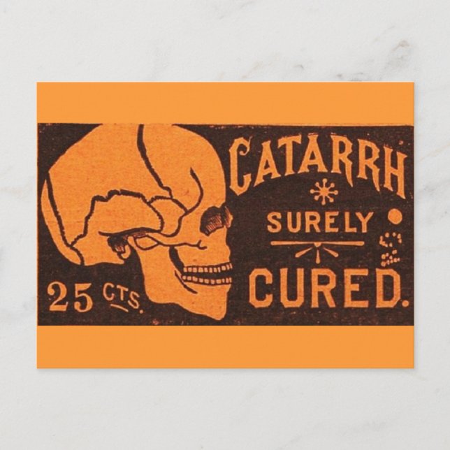 Cartão Postal Vintage Skull Medicine Advertisement (Frente)