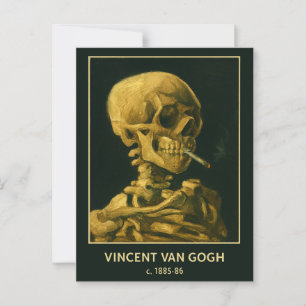Cartão Postal Vintage Skull Smoking - Simples inspiração de Van 