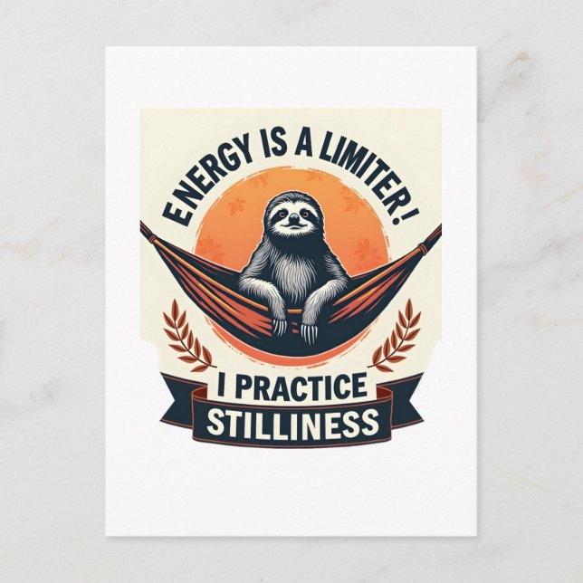 Cartão Postal Vintage Sloth Sunset Retro Forest Animal Art 2 (Frente)