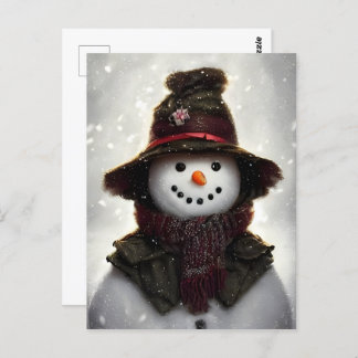 Cartão postal Vintage Snowman