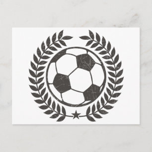 Cartão Postal Vintage Soccer Olive Leaf e Star