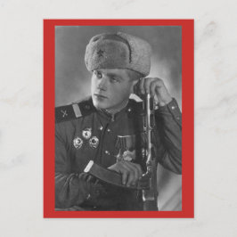 Cartão Postal Vintage Soldier Russo