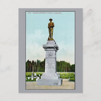 Cartão Postal Vintage Soldier's Monument Olympia WA