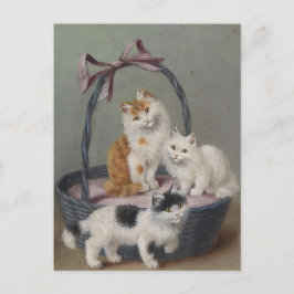 Cartão Postal Vintage Sophie Sperlich Cats num cesto