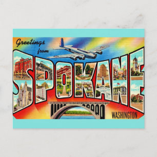 Cartão Postal Vintage Spokane Washington