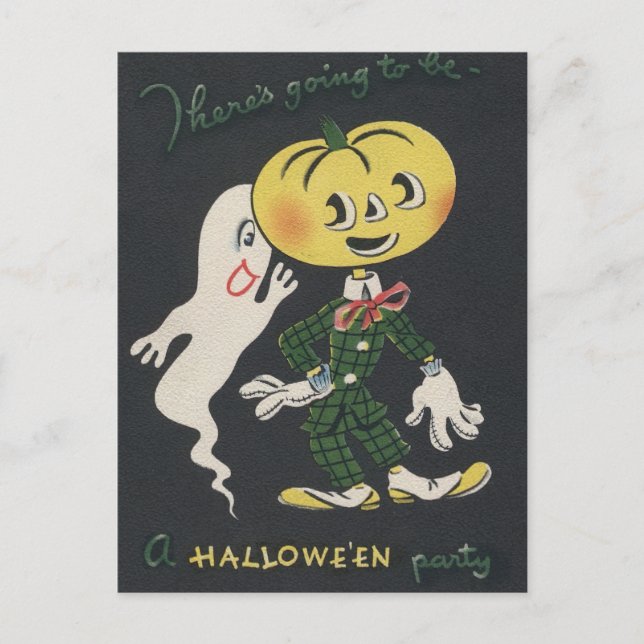 Cartão Postal Vintage Spooky Halloween (Frente)