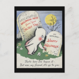 Cartão Postal Vintage Spooky Halloween 7