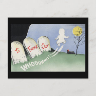 Cartão Postal Vintage Spooky Halloween 8