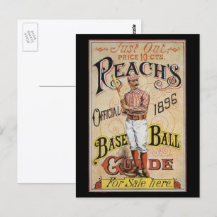 Cartão Postal Vintage Sports Baseball, Arte de Cobrir do Guia Re
