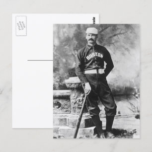 Cartão Postal Vintage Sports Photo, jogador de beisebol em Bosto
