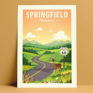 Cartão Postal Vintage Springfield Missouri