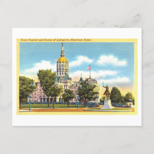 Cartão Postal Vintage State Capitol em Hartford, Connecticut