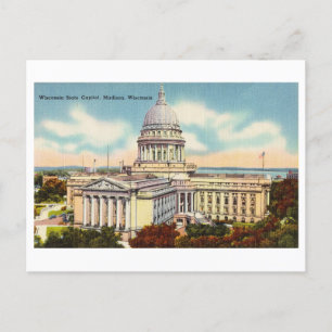 Cartão Postal Vintage State Capitol em Madison, Wisconsin
