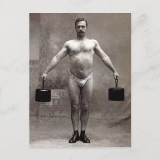 Cartão Postal Vintage Strongman