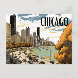 Cartão postal Vintage Style Chicago