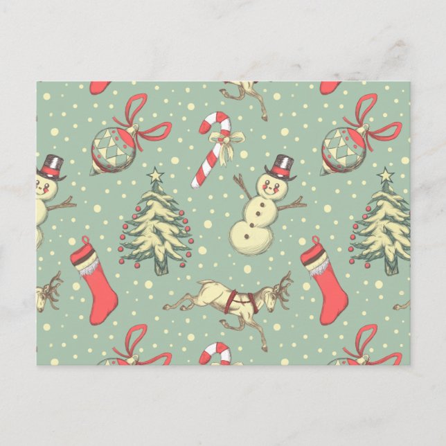 Cartão Postal Vintage Style Christmas (Frente)