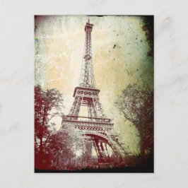 Cartão Postal Vintage Style Paris Posta Card, Torre Eiffel