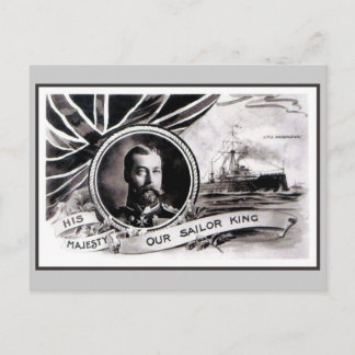 Cartão Postal Vintage Sua Majestade Nosso Rei Marinheiro