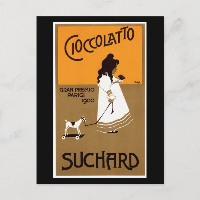 Cartão Postal Vintage Suchard Cioccolatto (Frente)