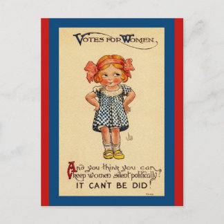 Cartão Postal Vintage Suffragettes Imagem Menininha Bonita
