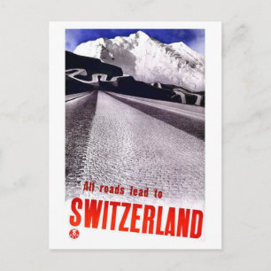 Cartão Postal Vintage Suiça Roads